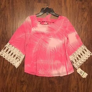 GB girls pink and white top